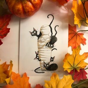 Beautiful water color hand painted Halloween arts,digital document available